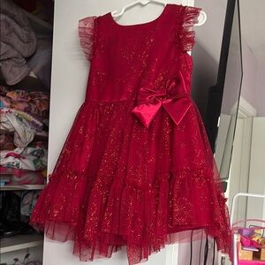 Red Glittery Dress with Bow